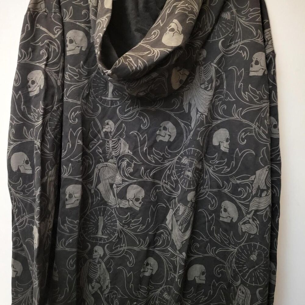 Killstar DANSE Soft, stretch cotton hoodie with skeleton design - Picture 3 of 4